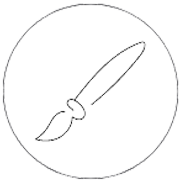 paint brush inside a circle